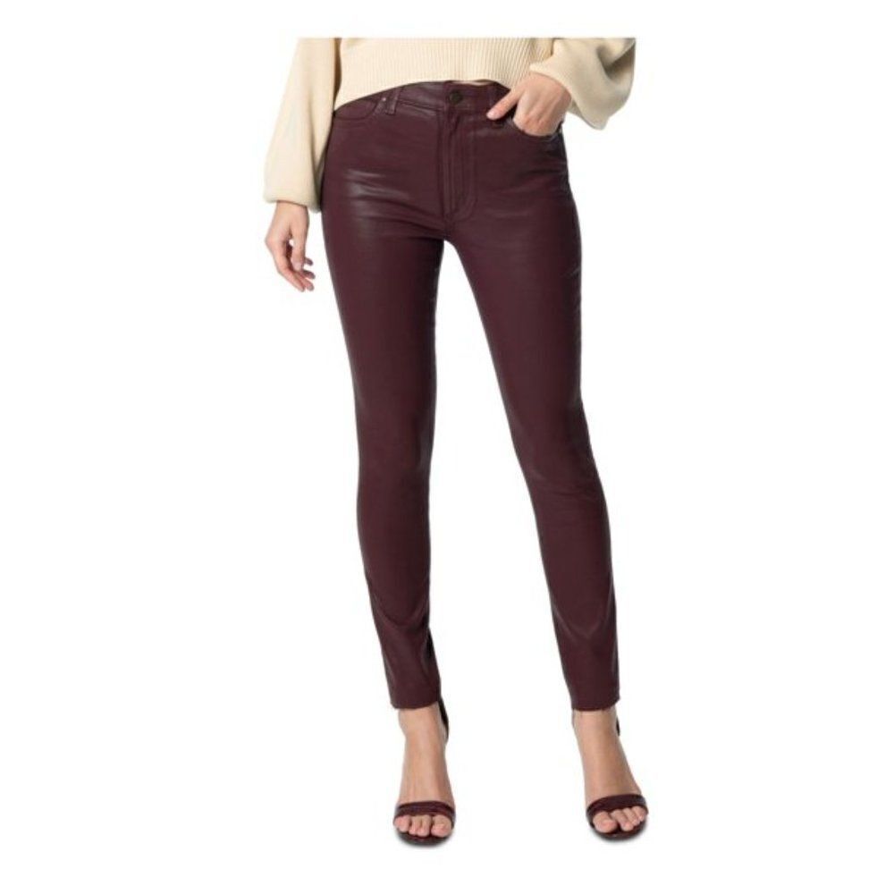Joe's "The Charlie" Coated Ankle Skinny Jeans - size 28 in Merlot